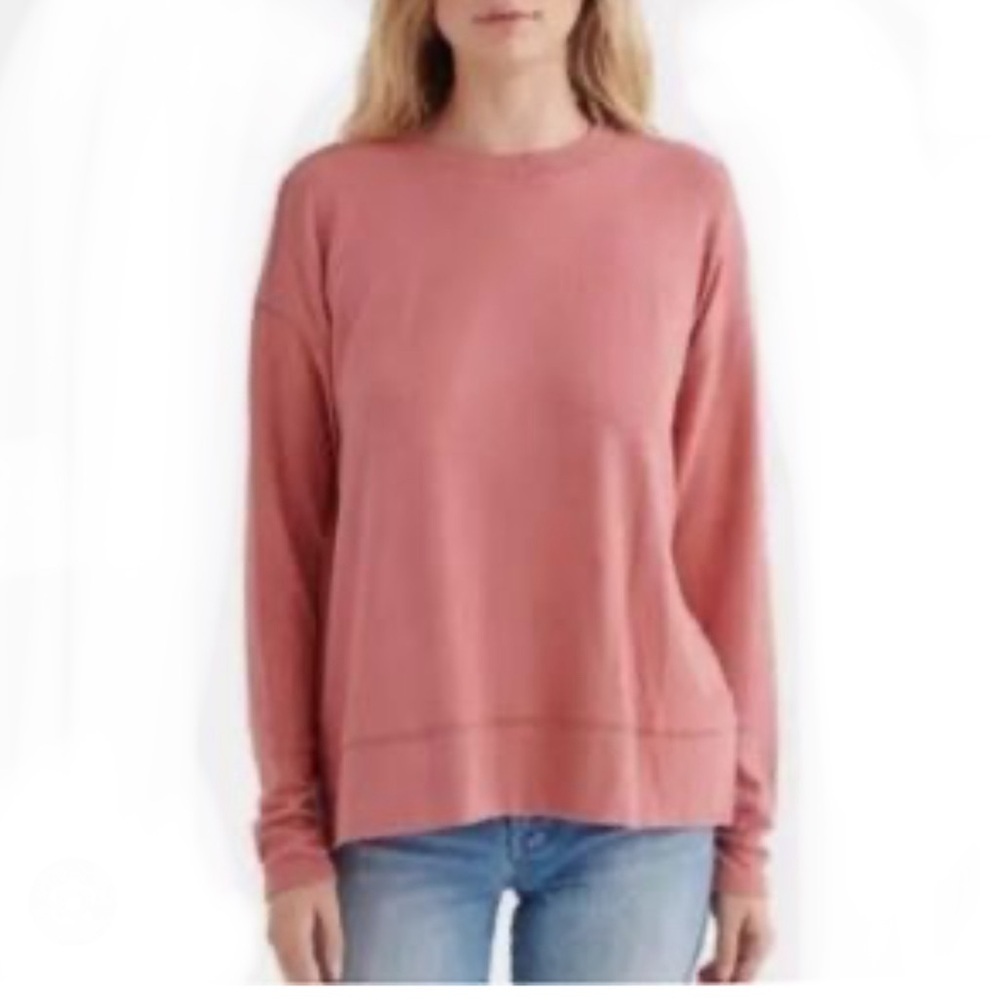 Found Deep Rose High Low Crew Sweatshirt Size S